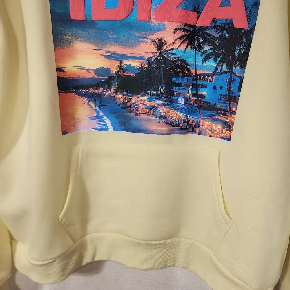 Est 1989  Ibiza yellow women's medium size hoodie